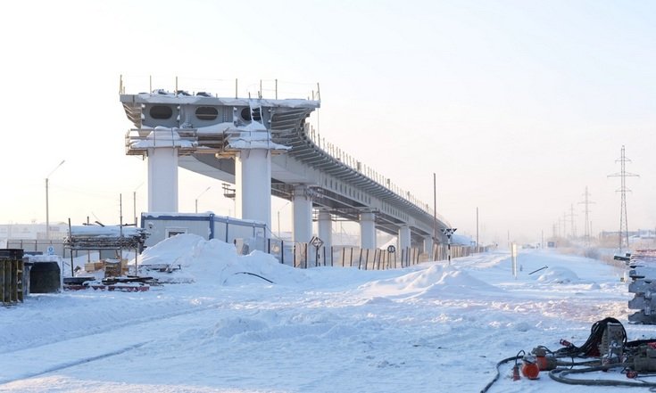 Погода не повлияла на график строительства развязки в Новом Уренгое