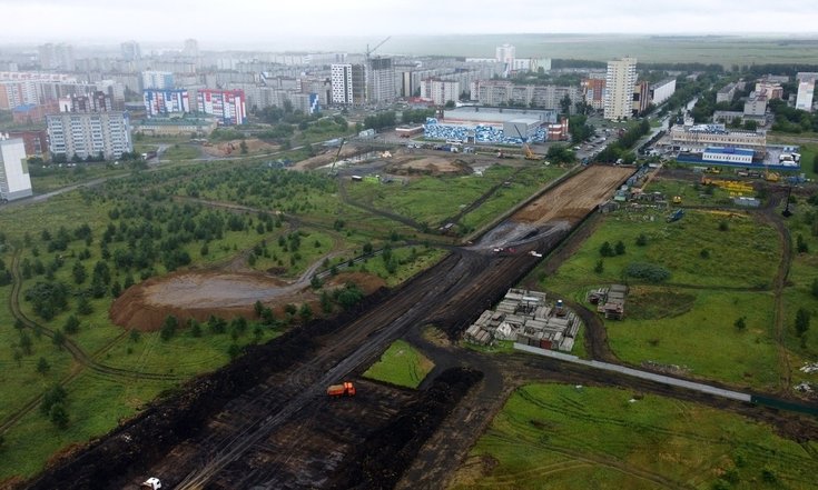 В Кургане приступили к строительству самого сложного участка дороги по улице Алексеева