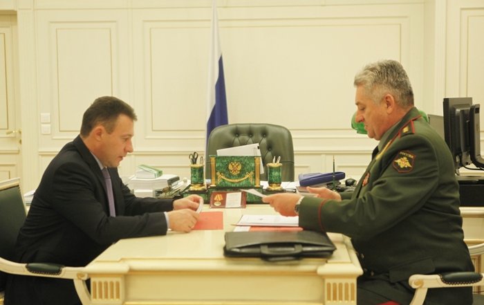 Встреча с командующим войсками Центрального военного округа генерал-полковником Владимиром Зарудницким